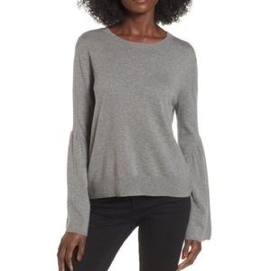 Leith gray bell sleeve sweater
